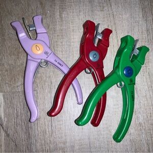 (Bin 4) Set of 3 pliers, leaf set - purple, red, green